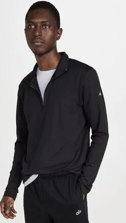 Alo Yoga Conquer 1/4 Zip Fitted Long Sleeve
