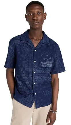 Alex Mill Camp Shirt In Indigo Bandana Print -Strix Wear Shop amill3039411873 1684258501061 2 0. UX357 QL90