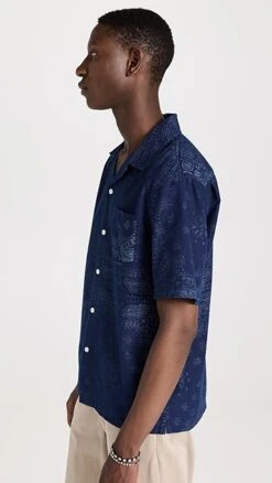 Alex Mill Camp Shirt In Indigo Bandana Print -Strix Wear Shop amill3039411873 1684258501152 2 0. UX357 QL90