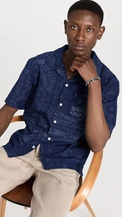 Alex Mill Camp Shirt In Indigo Bandana Print -Strix Wear Shop amill3039411873 1684258501272 2 0. UX357 QL90