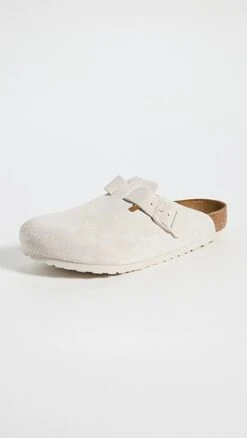Birkenstock Antique White Boston Clogs