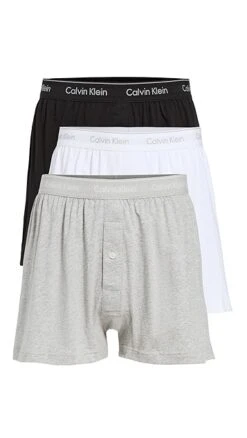 Calvin Klein Underwear Cotton Classic Fit 3-Pack Knit Boxers -Strix Wear Shop cklen4112710917 1644250069485 2 0. UX357 QL90