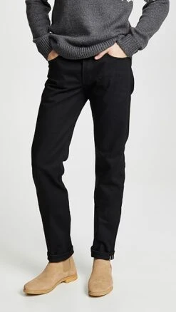 Naked & Famous Weird Guy Solid Black Selvedge