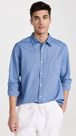 Onia Washed Oxford Long Sleeve Shirt