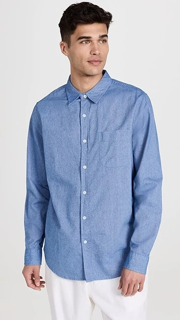Onia Washed Oxford Long Sleeve Shirt 9 Onia Washed Oxford Long Sleeve Shirt - Image 7