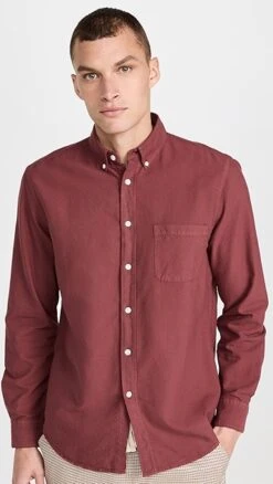 Portuguese Flannel Belavista Bordeaux Button Down Shirt