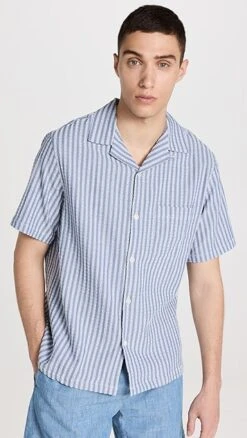 Portuguese Flannel Chambray Jacquard Shirt