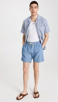 Portuguese Flannel Chambray Shorts -Strix Wear Shop pflan30236102c9 1683494481404 2 0. UX357 QL90