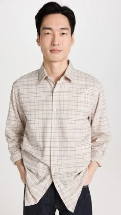 Theory Irving Medium Grid Shirt