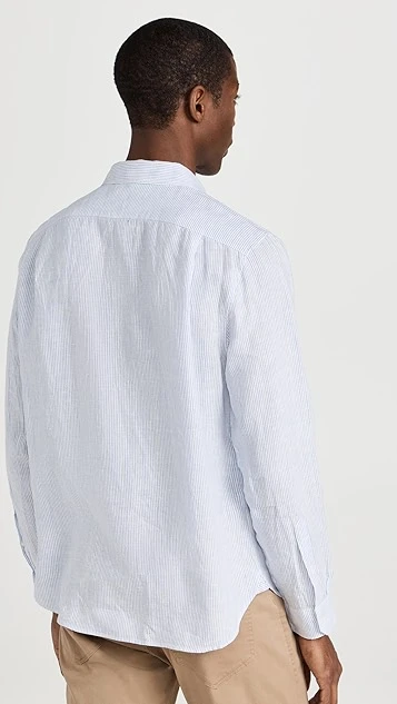 Vince Linen Stripe Button Down Shirt 4 Vince Linen Stripe Button Down Shirt - Image 2