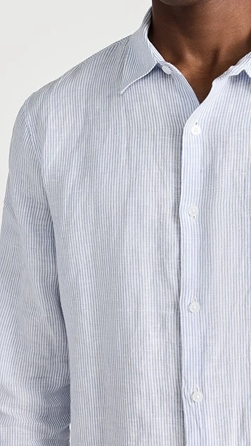 Vince Linen Stripe Button Down Shirt 7 Vince Linen Stripe Button Down Shirt - Image 5