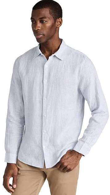Vince Linen Stripe Button Down Shirt 9 Vince Linen Stripe Button Down Shirt - Image 7